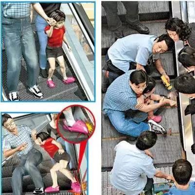 女子穿洞洞鞋脚被鞋划伤,小女孩穿洞洞鞋脚被卡在电梯内