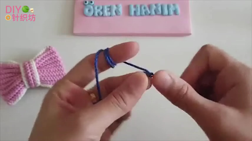 针织蝴蝶结发绳编织教程,针织蝴蝶结头绳制作