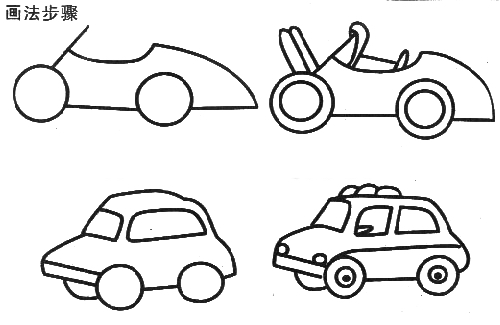简简单单画小汽车简笔画教程,小朋友们画的小汽车