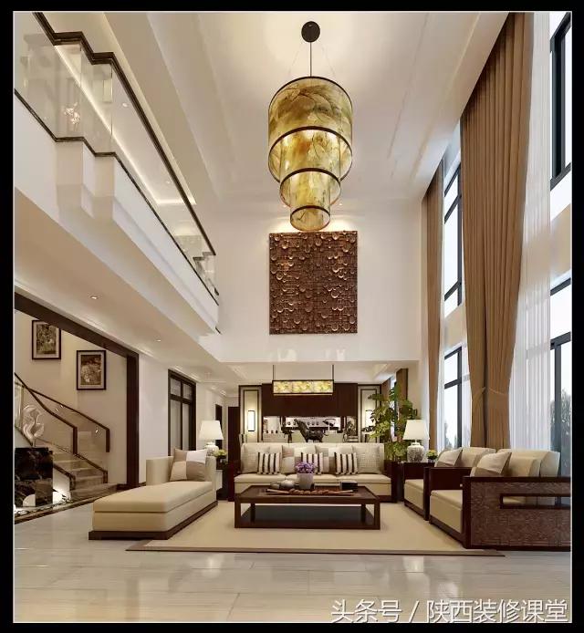 中式无主灯客厅吊顶效果图,80平客厅法式吊顶