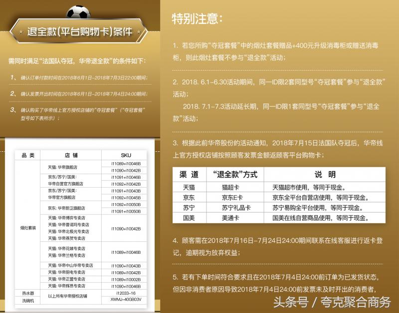 华帝法国夺冠赔全款怎么样了,法国夺冠华帝