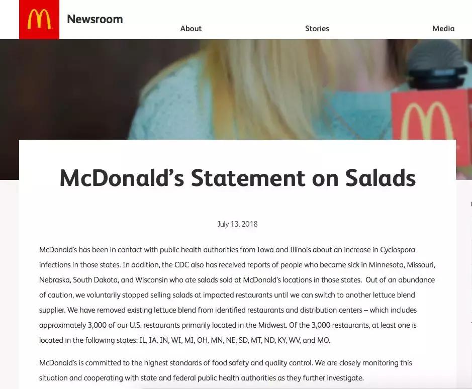 美国沙门氏病毒感染,病毒爆发后的麦当劳