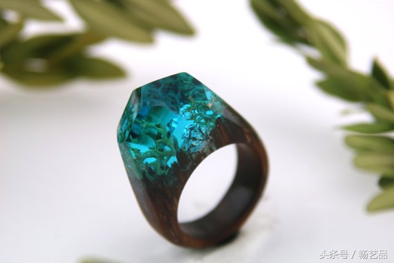 16款纯手工DIY树脂水晶戒指木块与水晶的完美结合