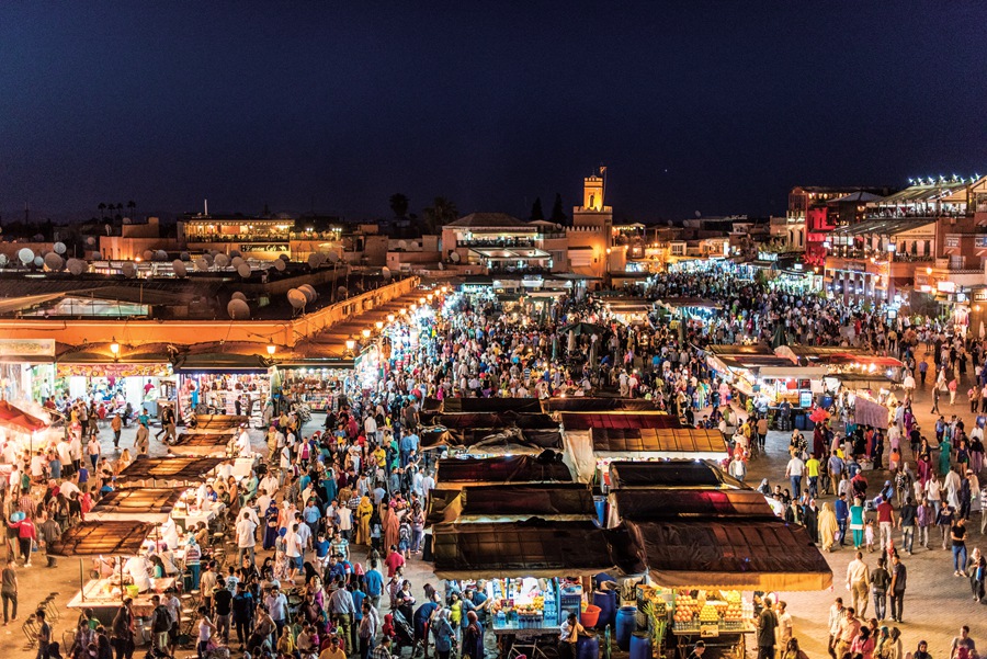 旅行者摩洛哥红色之城马拉喀什,摩洛哥马拉喀什旅行视频