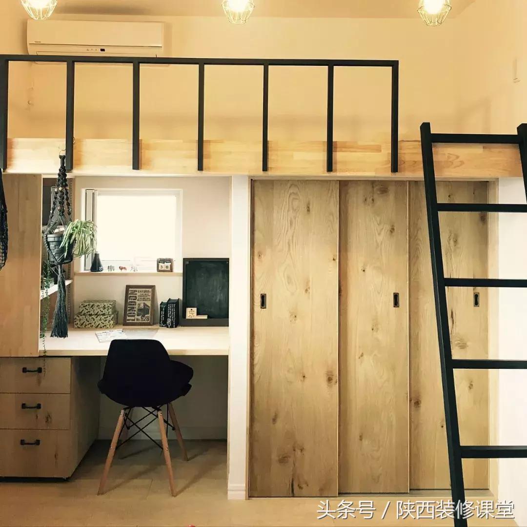 儿童房上床下桌一体效果图,30平小户型上床下桌