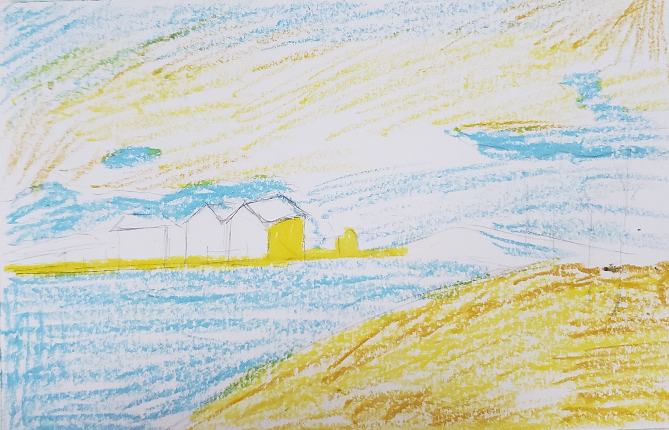 Day9油画棒教程—《塞纳河边的村庄》