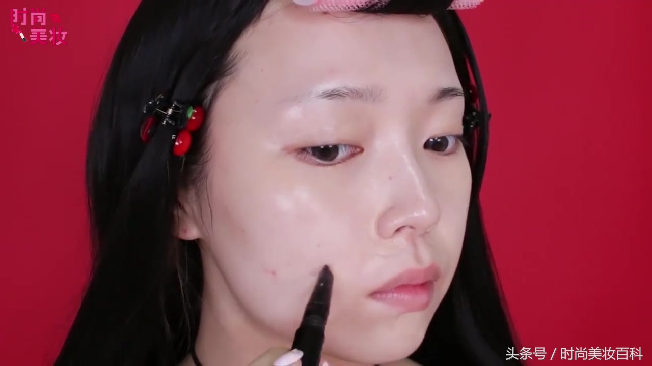 樱桃系甜美妆容,樱桃妆教程复古