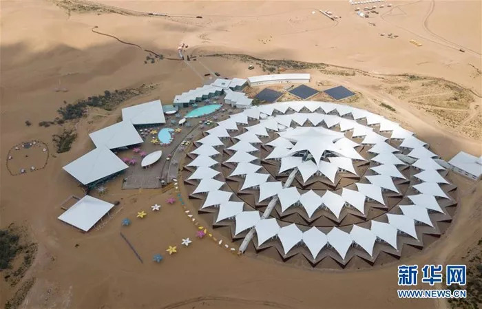 天空之眼瞰库布其沙漠