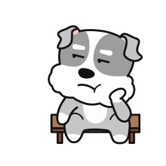 表情包可爱一只小狗,小狗龇牙咧嘴的笑表情包