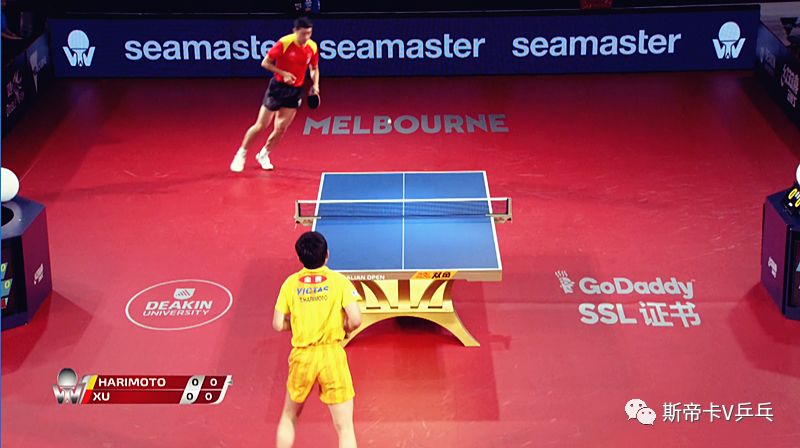 许昕的直板横打,许昕直板和削球