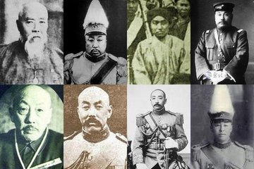 一个好汉八个帮前一句是什么,东北王张作霖七个把兄弟合影