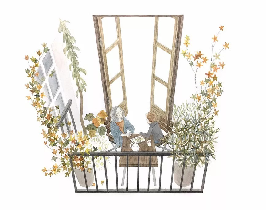 手绘妈妈和女儿的日常生活，温暖而感人