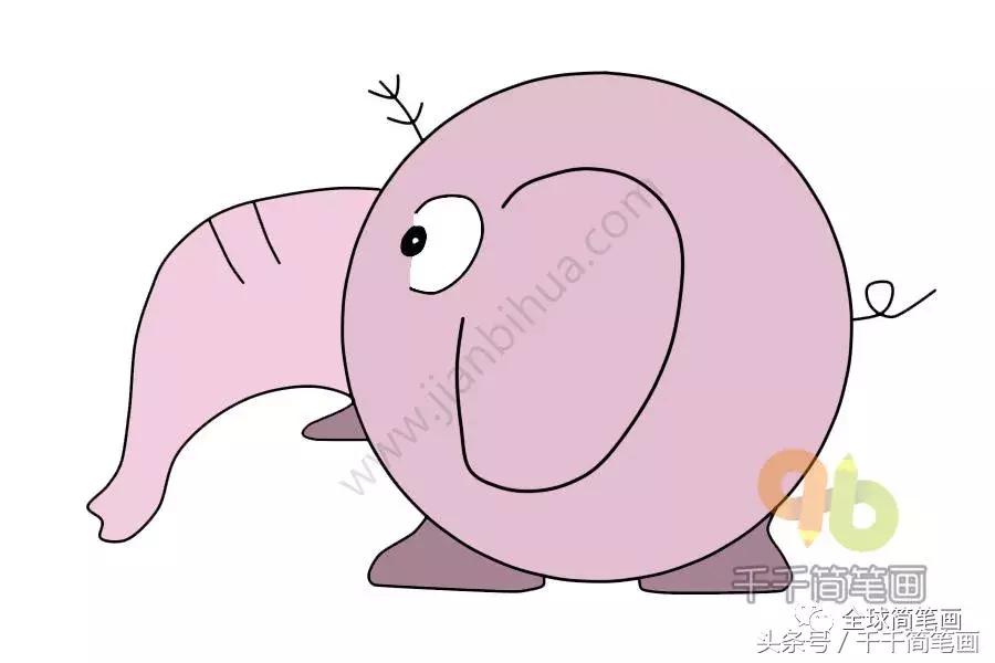 儿童简笔画入门动物0-3岁最简单的,圆形动物简笔画