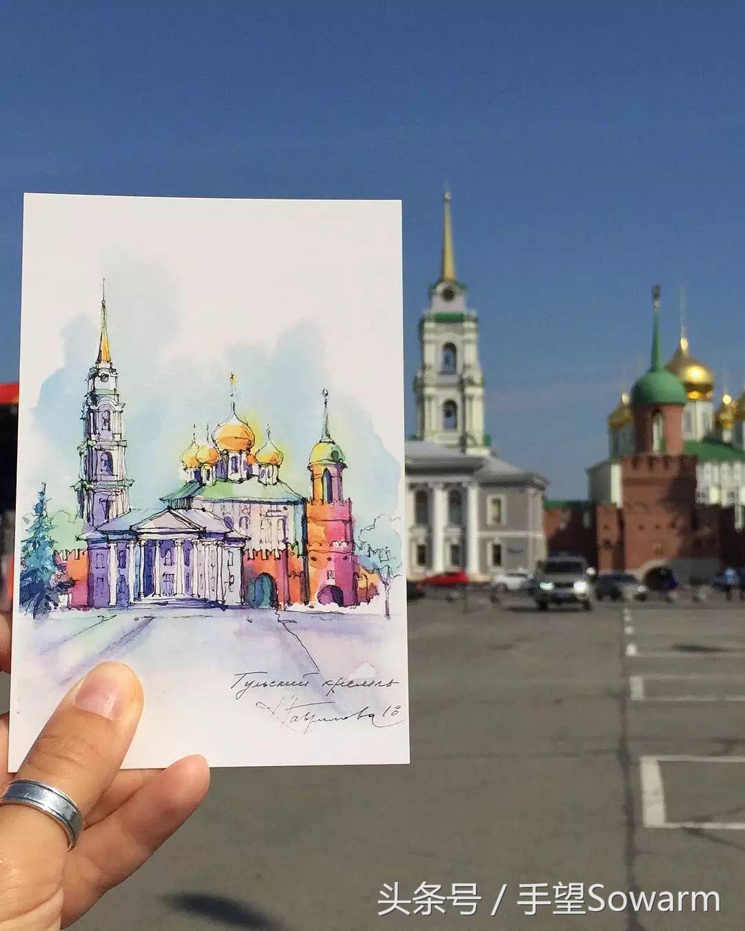 理工科妹子自学水彩2年，画出的城市让你国庆想去俄罗斯！