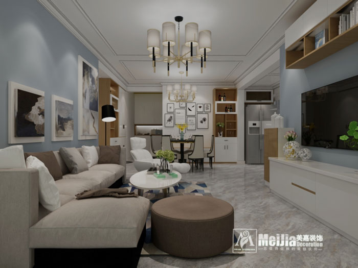 常州深业华府118平方装修效果图,深业华府小三房装修设计