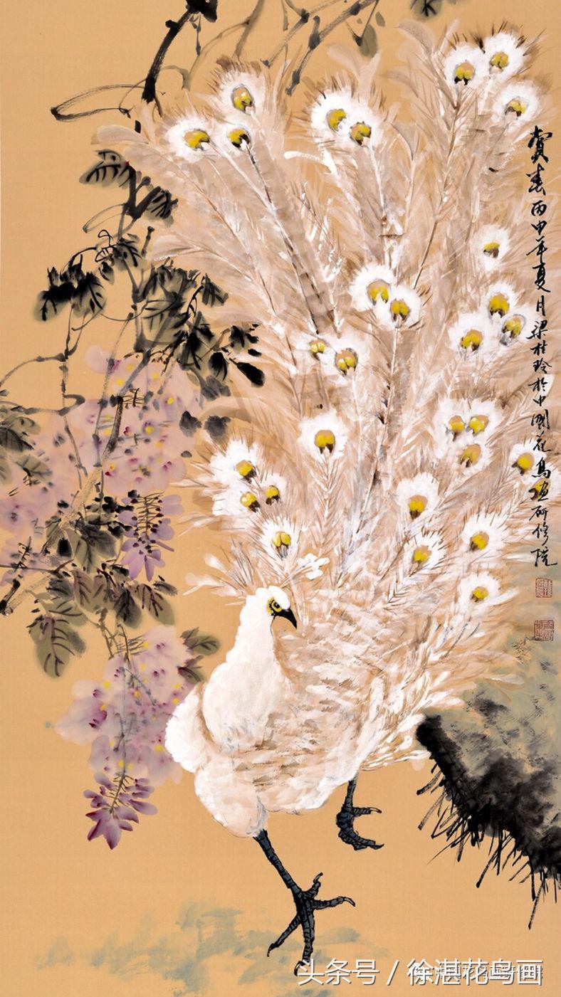 梁桂玲孔雀,梁桂玲画牡丹叶