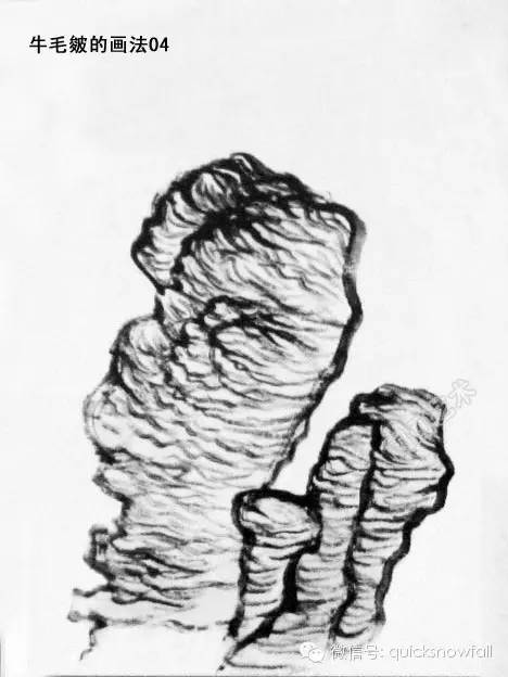 山水画斧劈皴山石画法,阿金山水画技法山石画法