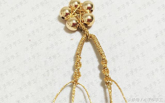 用金珠子编的项链绳,用绳子串的黄金项链