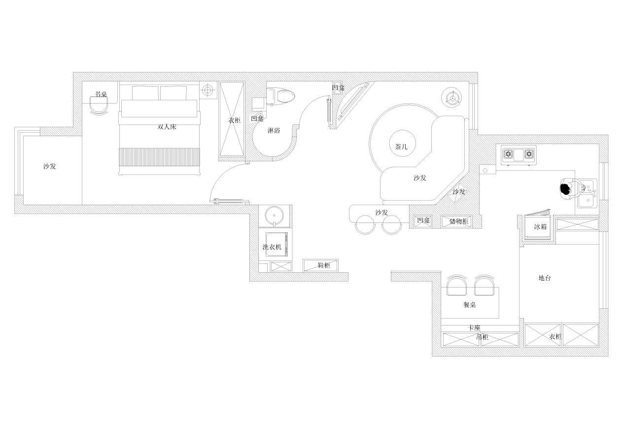 京城62㎡两居室，五福玲珑居装修案例分析