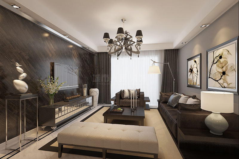 西安140平米三室两厅装修轻奢风,西安140平现代轻奢装修案例