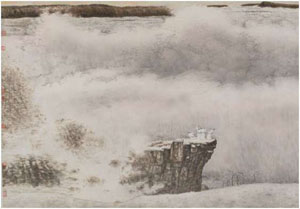 邹蓝天作品里的桃源境、普世情