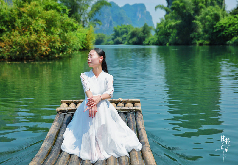 桂林阳朔遇龙河竹筏漂流,桂林阳朔遇龙河竹筏漂流路段