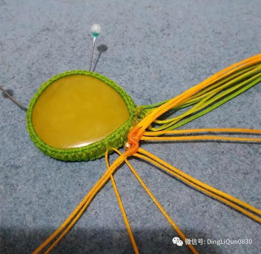 绳编宝石吊坠教程,石头吊坠穿珠子编绳教程