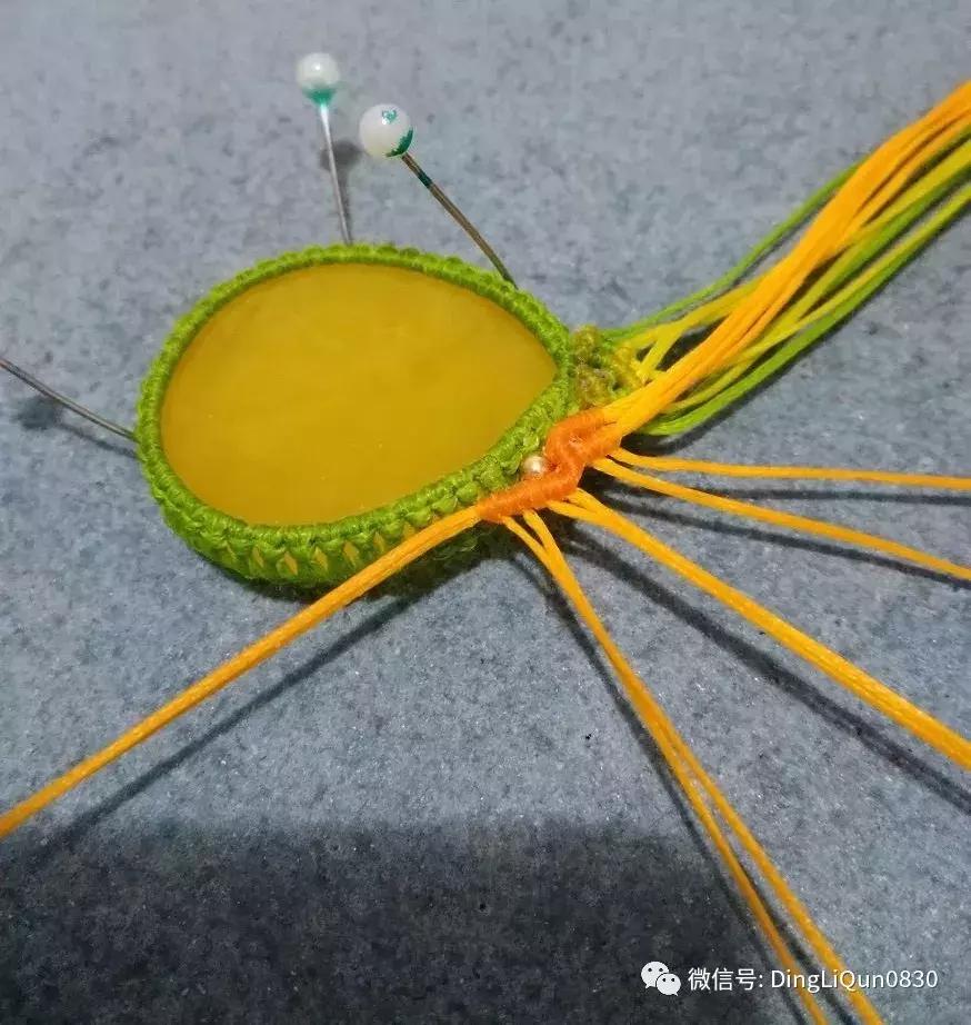 绳编宝石吊坠教程,石头吊坠穿珠子编绳教程