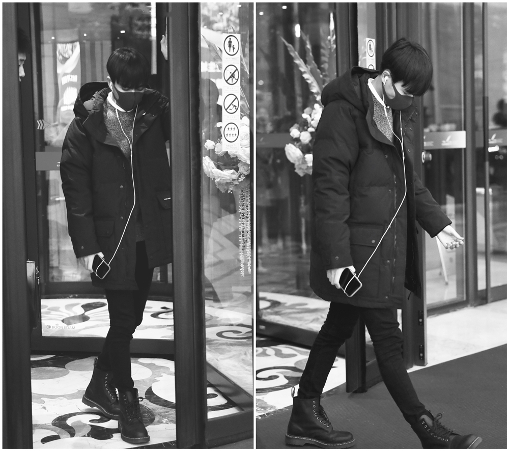 蔡依林冬日身穿露脐装,蔡依林很会穿搭蓝色羽绒服