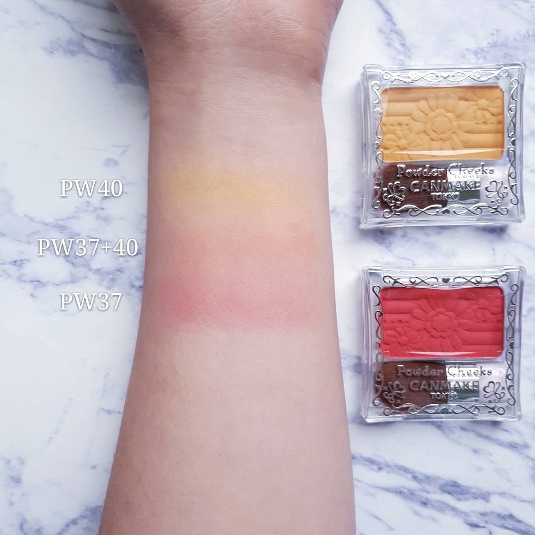 买的腮红颜色太重,日本canmake井田雕刻五色花瓣腮红