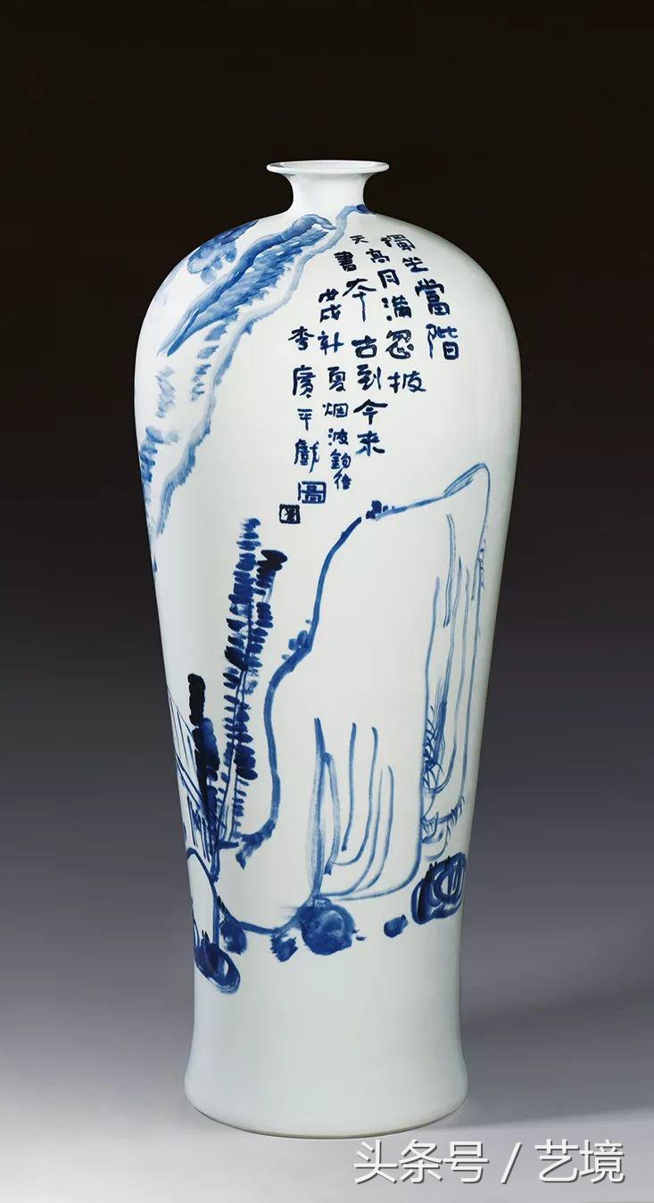 古涧一枝梅原文,梅兰竹菊手绘釉上彩瓷板画