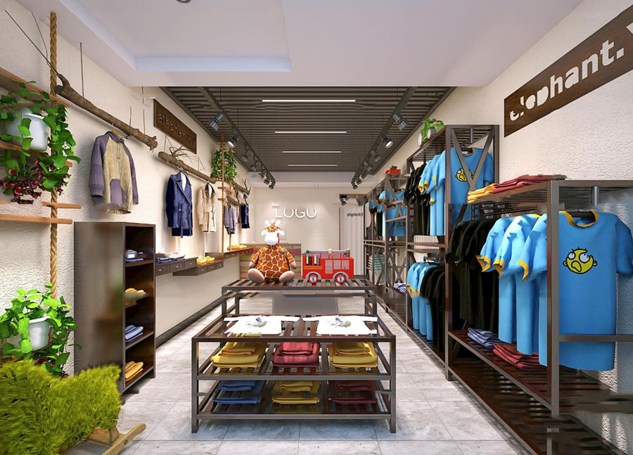 儿童服装店面设计装修效果图,儿童服装专卖店