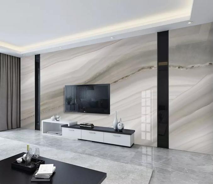 现代轻奢背景墙天然石斜纹,现代轻奢灰色背景墙效果图