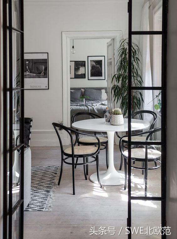 2.7米宽的餐厅怎么放圆餐桌,北欧实木圆餐桌