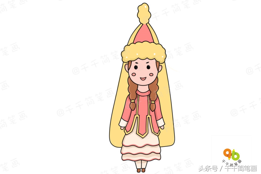 少数民族简笔画服饰怎么涂色,最具代表的民族服饰简笔画