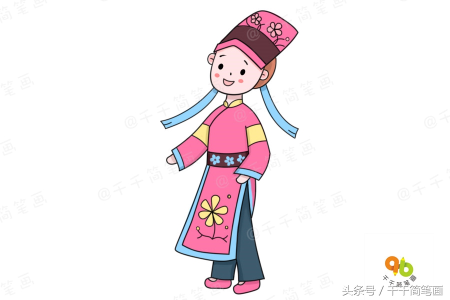 少数民族简笔画服饰怎么涂色,最具代表的民族服饰简笔画