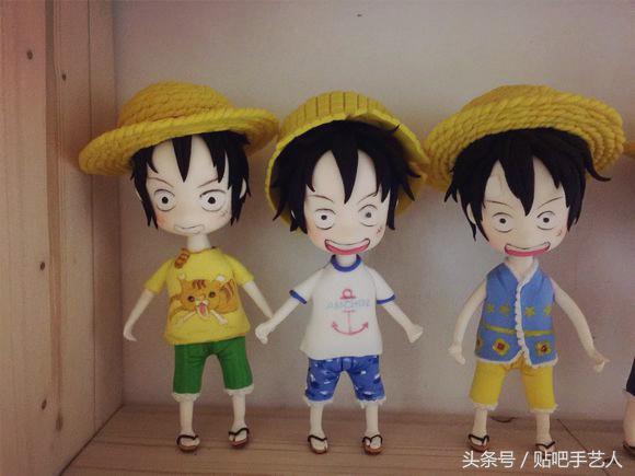 手工泥塑路飞,路飞粘土手办