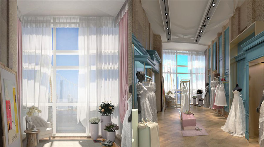 婚纱店专卖店设计效果图,婚纱店铺设计效果图