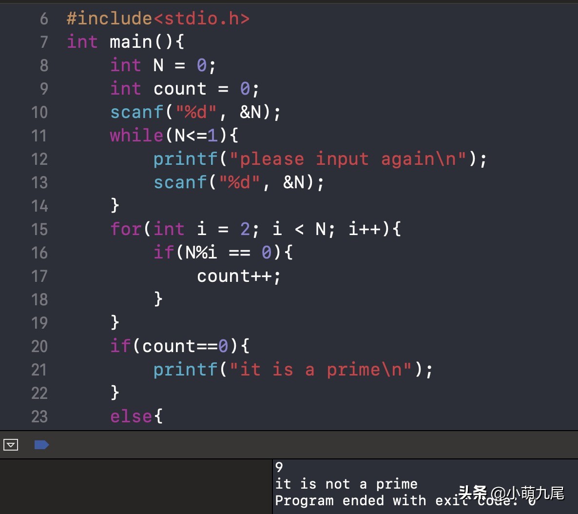 C语言实现素数判断，条件语句可不能忘