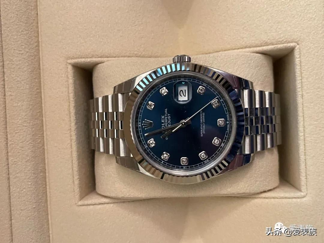 劳力士日志41蓝盘罗马数字,劳力士蓝盘41日志真假对比