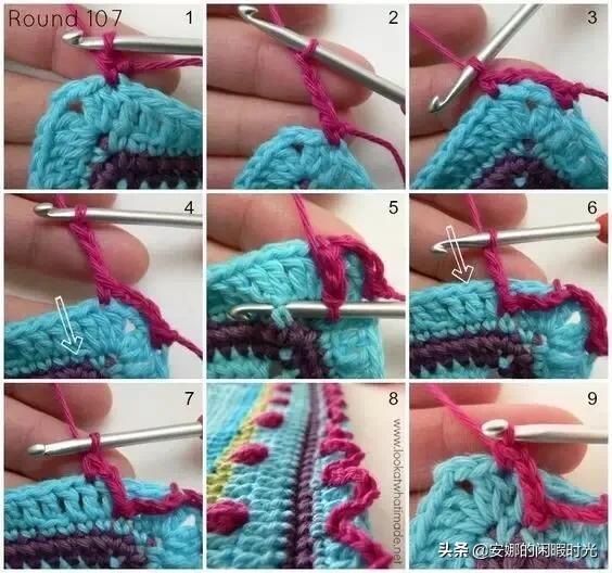曼陀罗毯子编织教程,苏菲花园曼陀罗毯子钩法高清图解