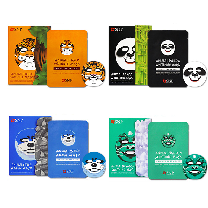 敷个面膜迎接新年的到来,敷面膜卡通图案