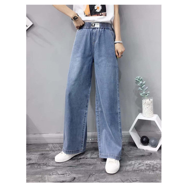 这个季节特别适合穿冰丝的牛仔裤,天丝牛仔裤女直筒显瘦阔腿长裤