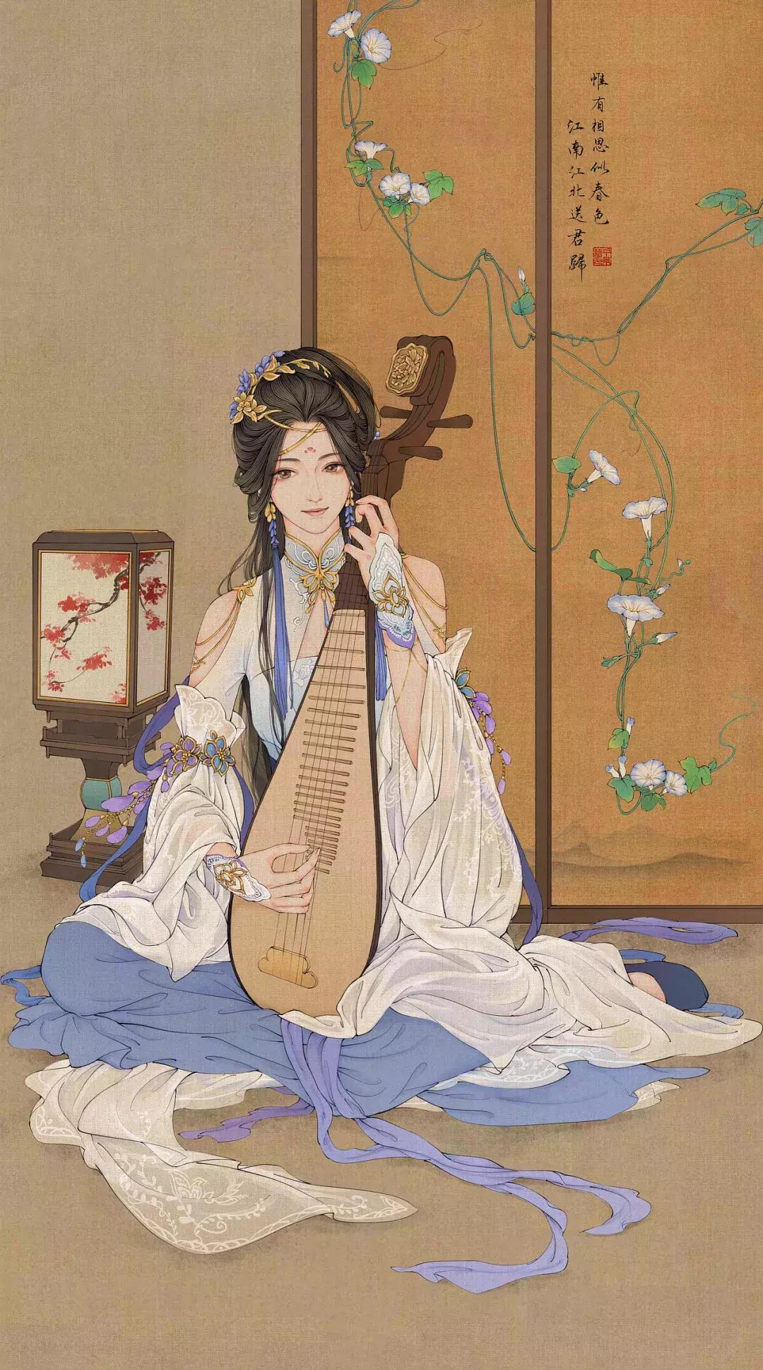 100张绝美古风女手绘简单铅笔,古风6-12岁手绘漫画人物超简单