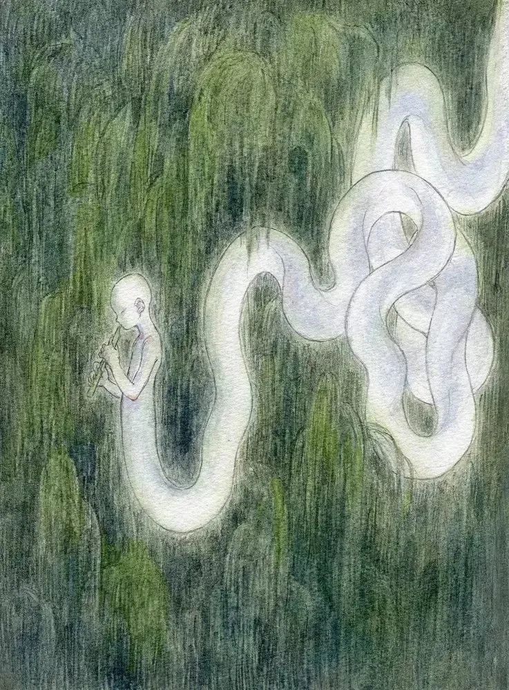 大鱼海棠唯美漫画插画设计,马克笔插画大鱼海棠