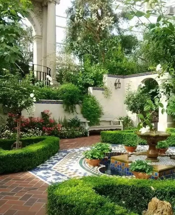 庭院花园石材地板铺设效果,私家庭院最流行的4大铺装方式