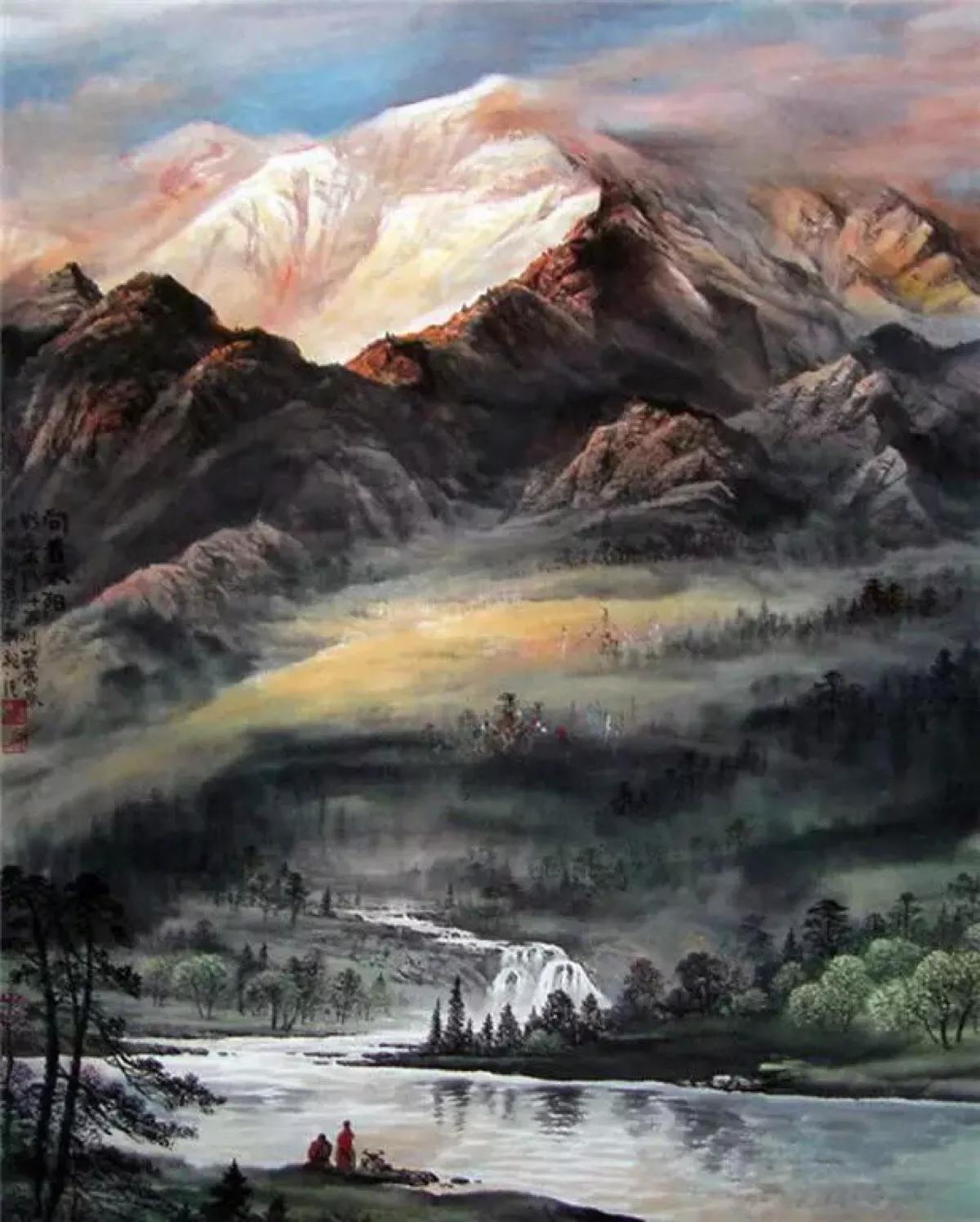 曾刚国画山水技法4,曾刚雪景国画山水画图片