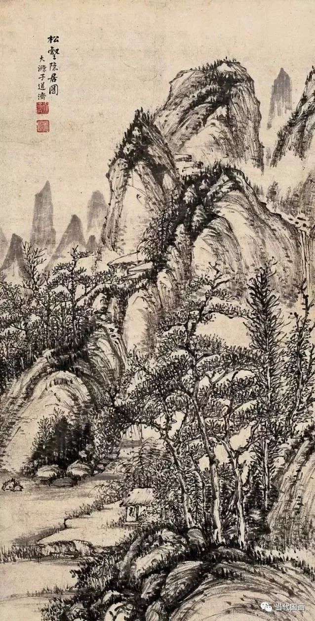 石涛山水画精品作品,石涛山水画高清大图临本
