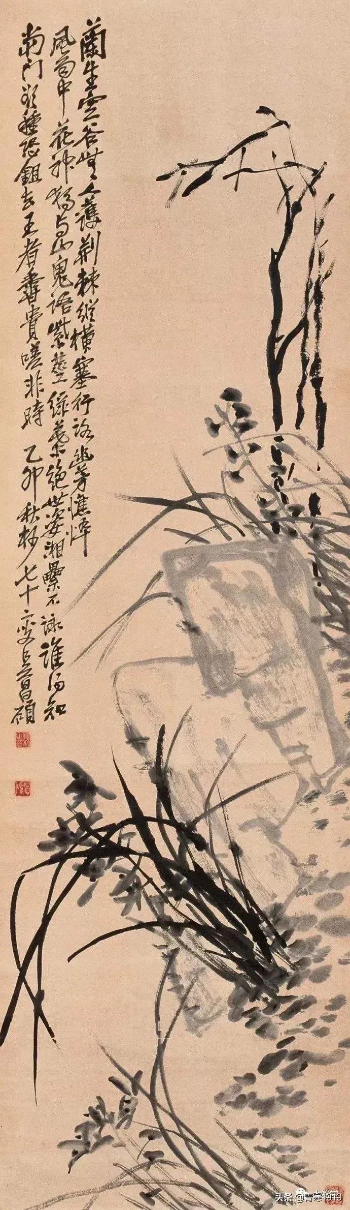 大师吴昌硕精品写意欣赏,吴昌硕写意梅花笔墨酣畅富有情趣