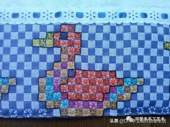 桌布花边的手工刺绣,刺绣桌布diy简单图案